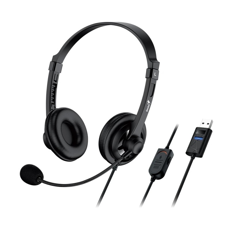 Genius слушалки с микрофон Headset HS-230U - USB, Mic, Black
