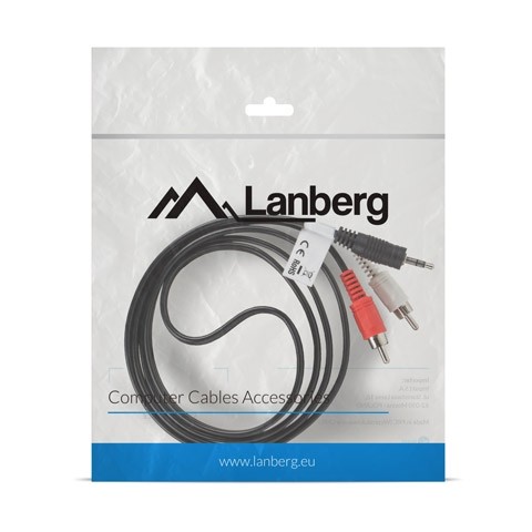 Lanberg mini jack 3.5mm (M) 3 pin -> 2X RCA (chinch) (M) cable 1.5m