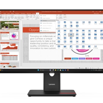 Lenovo ThinkVision T27-40 27" IPS, WLED, 1920x1080, 4ms, 48Hz - 120Hz, 300 cd/m2, 1500:1, HDMI, DP, VGA, USB hub, Tilt, Swivel, Pivot, Height Adjust Stand