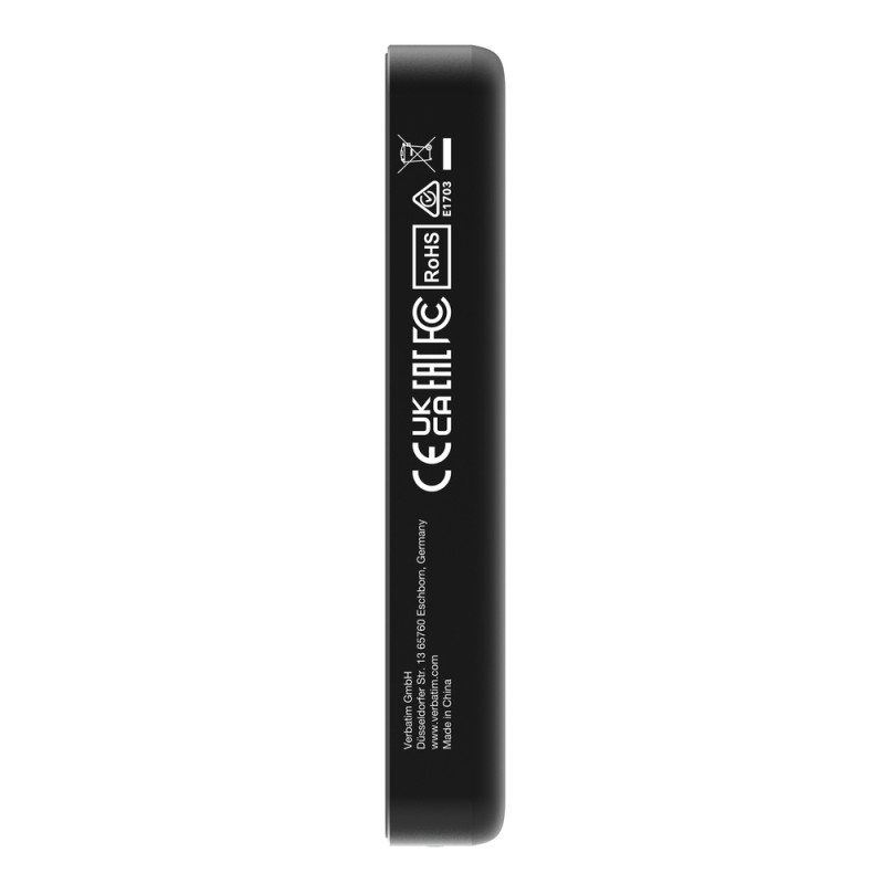 Verbatim Charge 'n' Go Essentials Power Bank Magnetic Wireless 10000mAh Black
