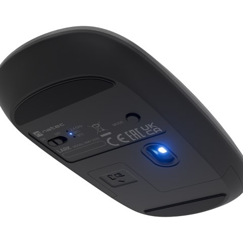 Natec Mouse Lark Wireless, 4000DPI BT 5.0 Silent Blue Sense Grey