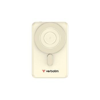 Verbatim Charge 'n' Go 2C Power Bank Magnetic Wireless 5000mAh with 2 USB-C Cables & Stand Gold