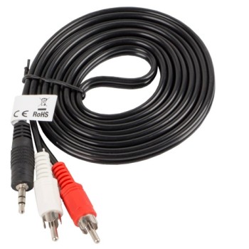 Lanberg mini jack 3.5mm (M) 3 pin -> 2X RCA (chinch) (M) cable 2m