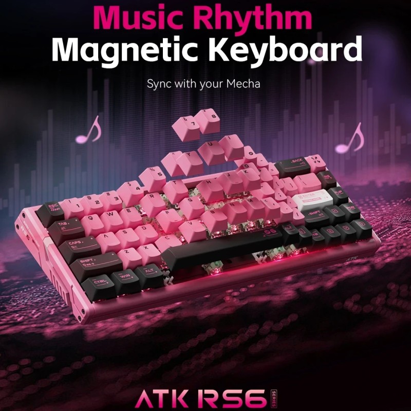 ATK професионална геймърска механична клавиатура Professional Gaming Mechanical Keyboard RS6 Ultra - 8K, TTC RGB Magneto [Linear] - Night Hunter