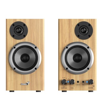 Genius тонколони Speakers 2.0 - SP-HF520BT - 20W RMS, Bluetooth, 3D Surround, Pine Wood