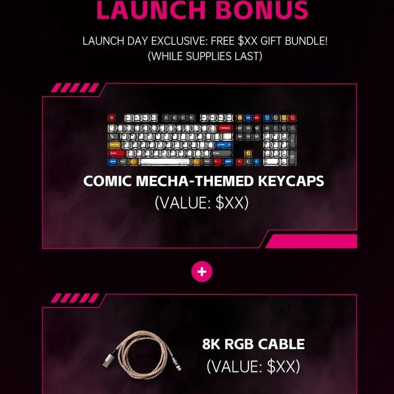 ATK професионална геймърска механична клавиатура Professional Gaming Mechanical Keyboard RS6 Ultra - 8K, TTC RGB Magneto [Linear] - Night Hunter
