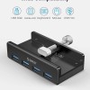 Orico хъб USB 3.0 HUB Clip Type 4 port - aux Micro-USB power input, Black - MH4PU-P-BK