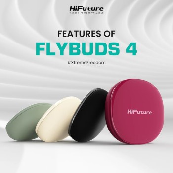 HiFuture FlyBuds 4 ANC Black, Active Noise Cancelling, 4 MICS ENC, Wireless 5.4, Up to 10 Hours Battery Life by one charge, IPX5, Ultra Bass, Up to 35 Hours Battery Life Combined