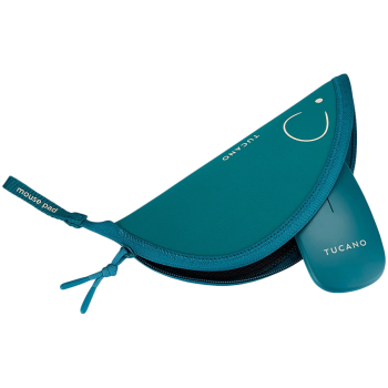 TUCANO TOPO Mouse Pad with Wireless Mouse, Petrol Blue