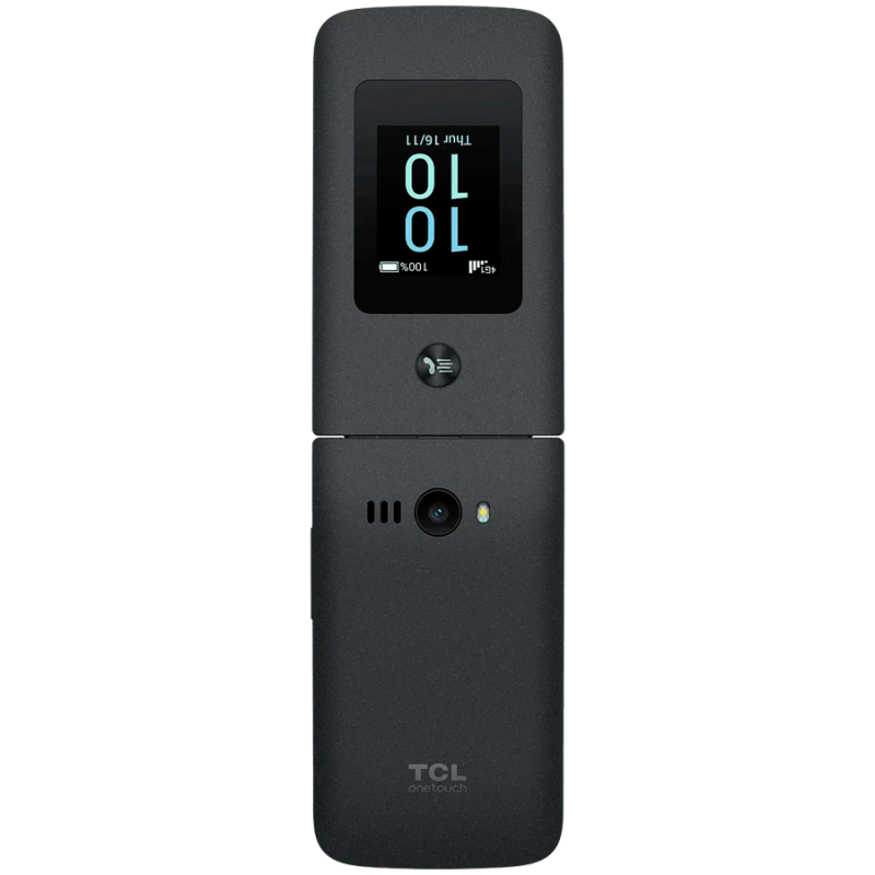 TCL ONETOUCH 4043 Flip Phone, 3.2'' Main + 1.77'' External Display, 2MP Camera, 4G VoLTE, Dual SIM, 1380mAh