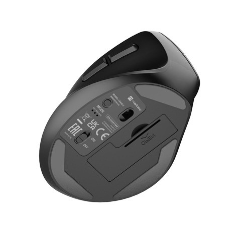 Natec Vertical Mouse Crake 2  BLUETOOTH 5.2 + 2.4GHZ BLACK 2400dpi, Left handed, black