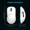 Ajazz професионална геймърска мишка AJ159 V2 MC - Wireless Gaming Mouse - 1K, Magnetic Charging Dock, White