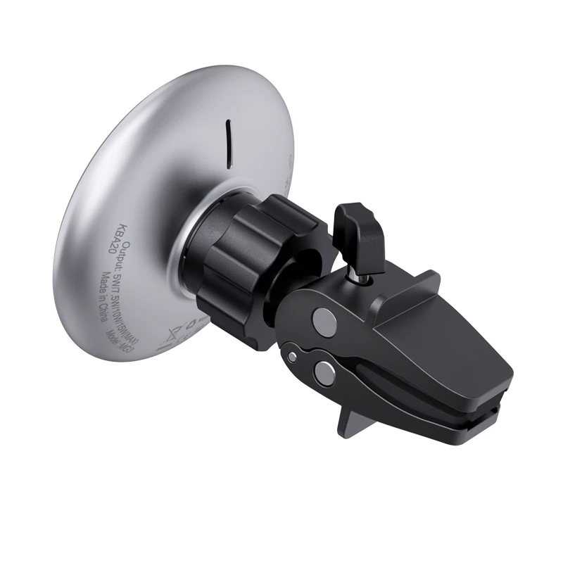 Acefast Стойка за телефон за кола Car phone holder - for Air vent, Wireless Magnetic Wireless Charging - D3 - Silver