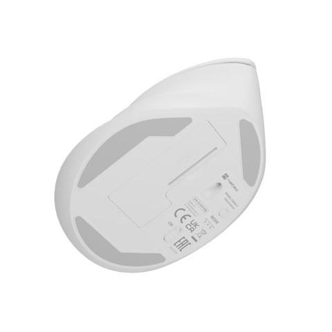 Natec Vertical Mouse Crake 2 Wireless, 2400DPI Bluetooth 5.2 + 2.4 GHz White