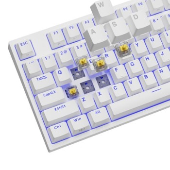 Genesis Gaming Keyboard Thor 404 TKL White RGB Backlight US Layout Yellow Switch