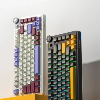 Aula геймърска механична клавиатура Wireless Gaming Mechanical Keyboard AU75 - Bloomfield Switch [Linear] (English US), Turmeric yellow