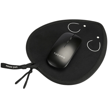 TUCANO TOPO Mouse Pad with Wireless Mouse, Black