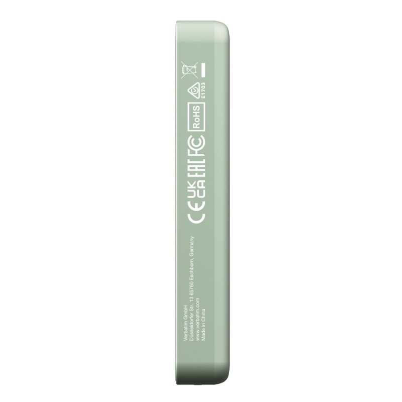 Verbatim Charge 'n' Go Essentials Power Bank Magnetic Wireless 10000mAh Green