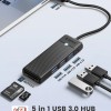 Orico хъб USB3.0 HUB - 3 x USB3.0, SD, TF - PAPW3AT-U3-015-BK