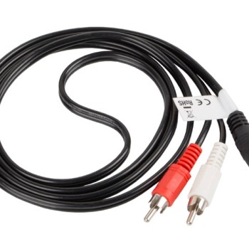 Lanberg mini jack 3.5mm (M) 3 pin -> 2X RCA (chinch) (M) cable 1.5m