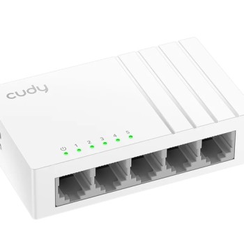 Cudy FS105D 5-Port 10/100 Mbps Desktop Switch, 5 10/100M RJ45 Ports, Desktop Plastic Case