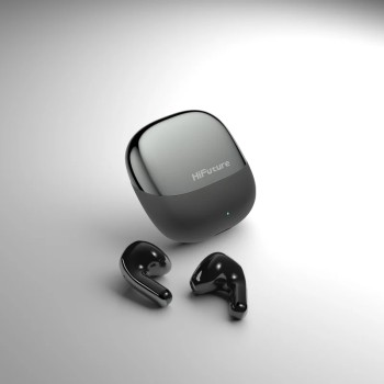 HiFuture ChromeBuds Metallic Grey, Metallic Charge Case, 4 MICS ENC, Wireless 5.4, Up to 6 Hours Battery Life by one charge, IPX5, Ultra Bass, Up to 30 Hours Battery Life Combined
