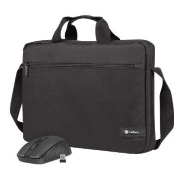 Natec laptop bag WALLROO 2 15.6" with wireless mouse Black