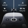 MCHOSE професионална геймърска мишка A7 V2 Ultra White - Wireless Gaming Mouse - Dual 8K, Omron Mechanical