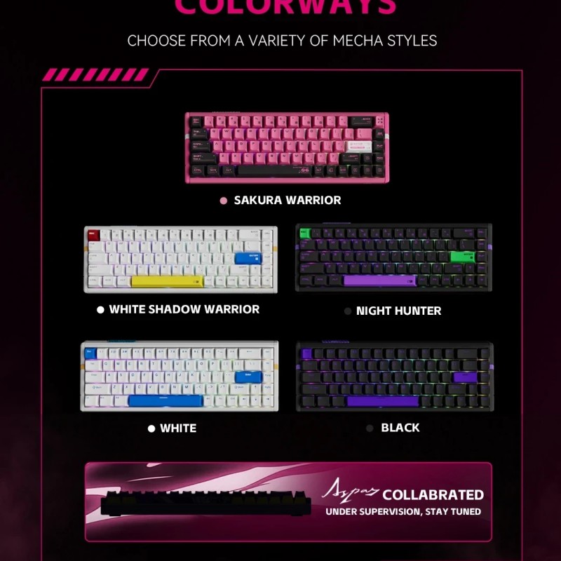 ATK професионална геймърска механична клавиатура Professional Gaming Mechanical Keyboard RS6 Ultra - 8K, TTC RGB Magneto [Linear] - Night Hunter