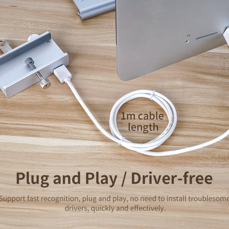 Orico хъб USB 3.0 HUB Clip Type 4 port - Aluminum - MH4PU-SV