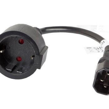 Lanberg extension power supply cable IEC 320 C14 -> Schuko (F) 20cm, black