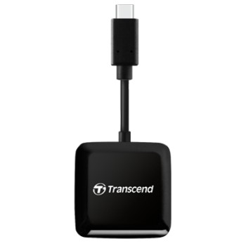 Transcend SD/microSD Card Reader, USB 3.2 Gen 1, Black, Type C