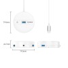 Orico хъб HUB USB3.1 Type-C 4 port - 4 x USB3.0 White, Audio/Mic x 1 - YS4-C3-03-WH-BP