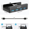 Orico хъб USB 3.0 HUB Clip Type 4 port - aux Micro-USB power input, Black - MH4PU-P-BK