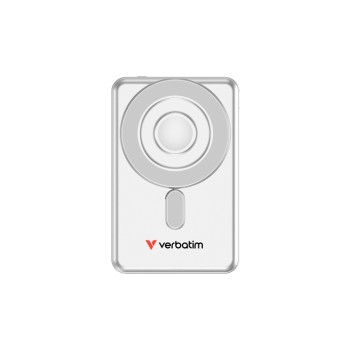 Verbatim Charge 'n' Go 2C Power Bank Magnetic Wireless 5000mAh with 2 USB-C Cables & Stand Silver