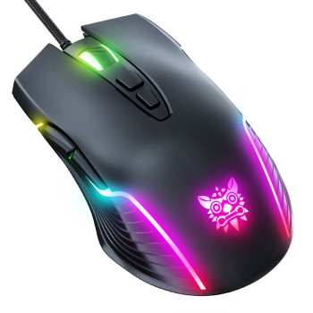 Геймърска мишка Onikuma CW905, Оптична, 7D, RGB, Черен - 767