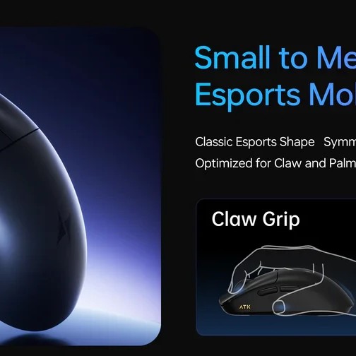 ATK професионална геймърска мишка Wireless Gaming Mouse F1 Ultimate 2.0 - 8K, Black